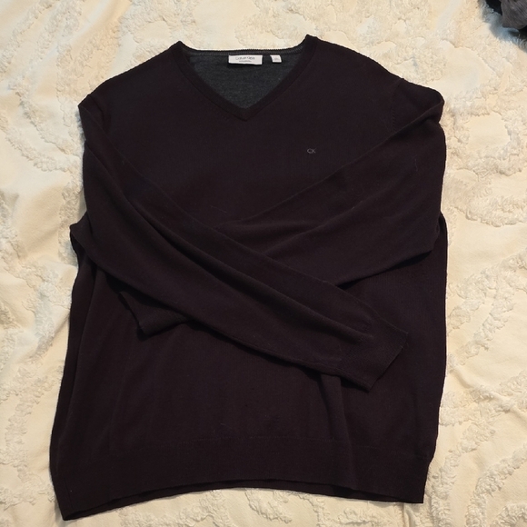 Mens Calvin Klein V-Neck Sweater EUC XL - Picture 1 of 4